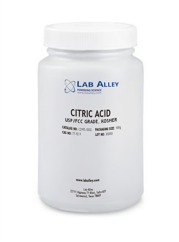 Citric Acid, USP/FCC Grade, Kosher, 100 g