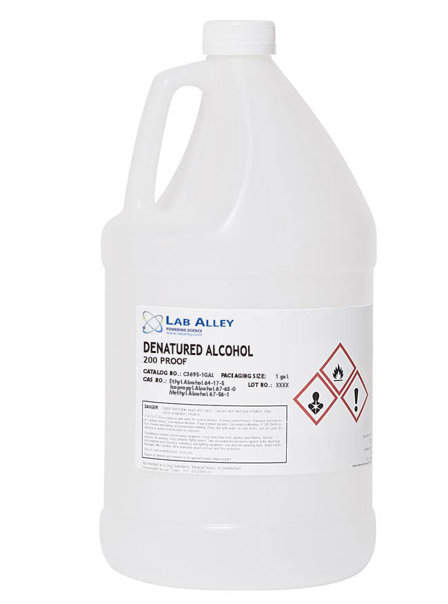 Lab Alley Denatured 200 proof Ethanol Alcohol (100%) 1 Gallon