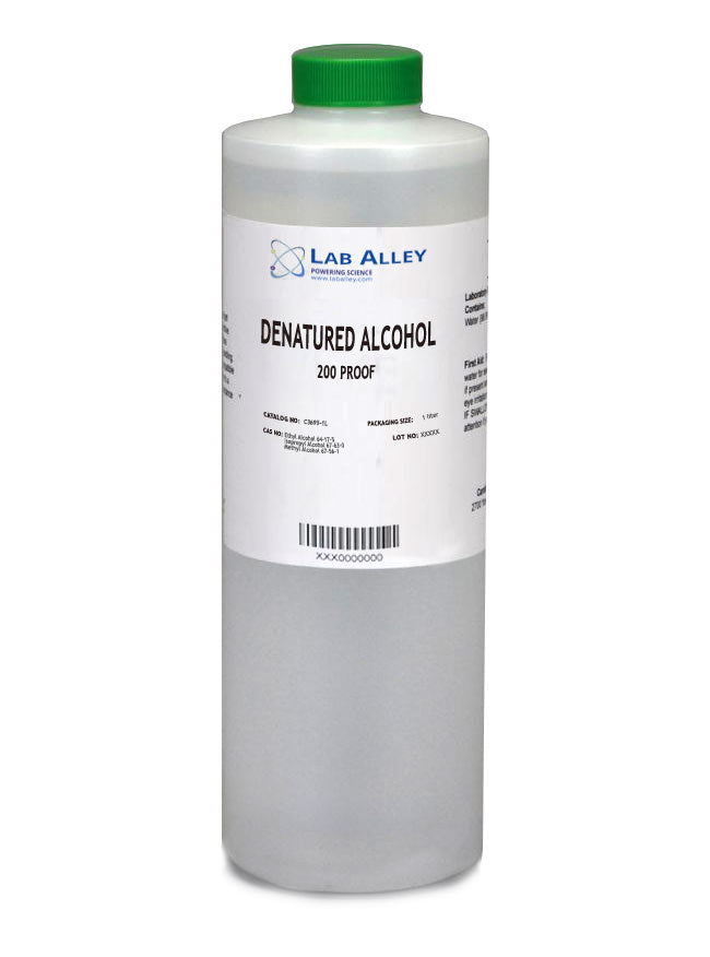 Lab Alley Denatured Alcohol 200 Proof (100%), 1 Liter