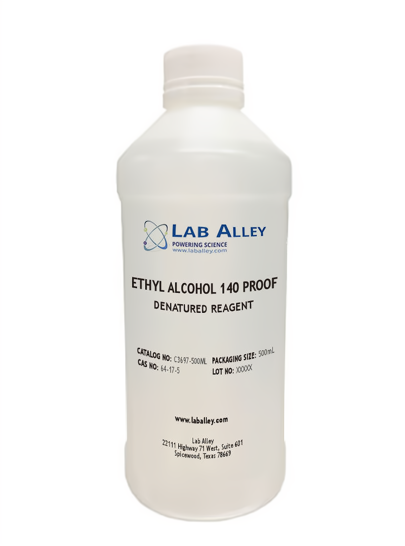 Ethanol 140 Proof (70%) Denatured Alcohol, Kosher, 500mL