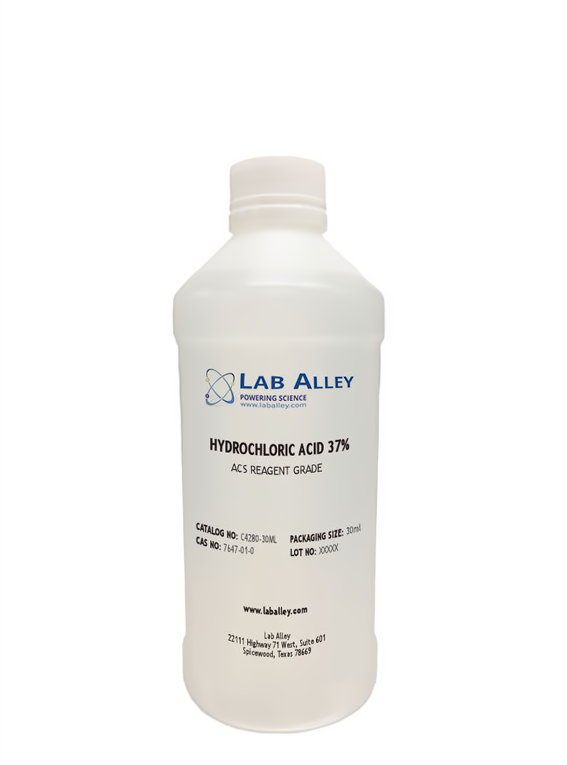Hydrochloric Acid, ACS Reagent Grade, 37%, 30ml