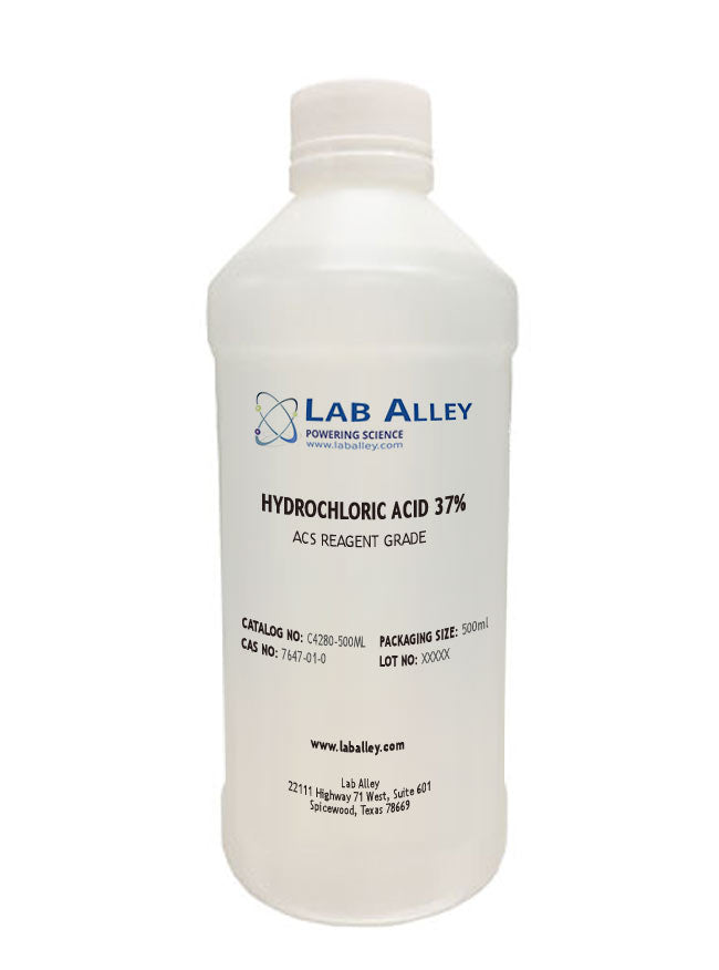 Hydrochloric Acid, ACS Reagent Grade, 37%, 500mL