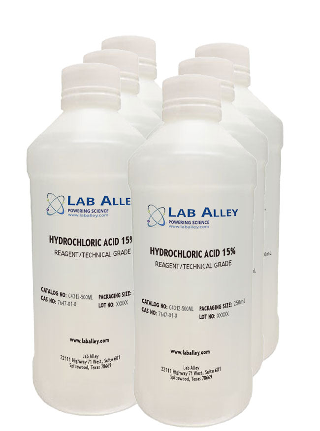 Hydrochloric Acid, A.R./Technical Grade, 15%, 6x500ml