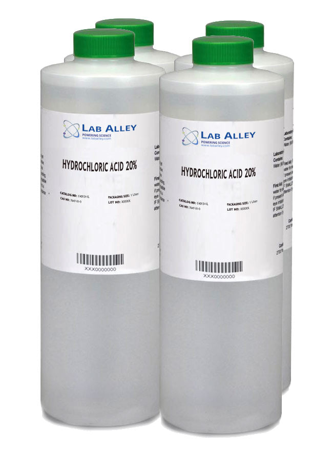 Hydrochloric Acid, Analytical Reagent Grade, 20%, 4x1 Liter