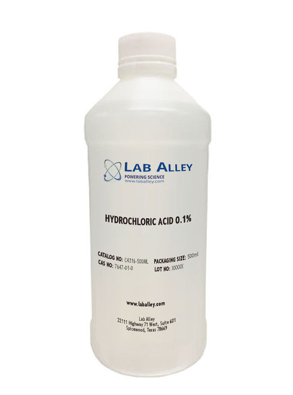 Hydrochloric Acid, 0.1%, 500ml