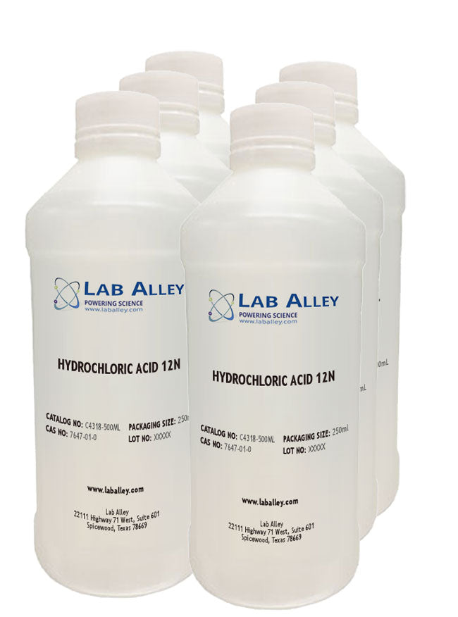 Hydrochloric Acid, Reagent Grade, 12N, 6x500mL