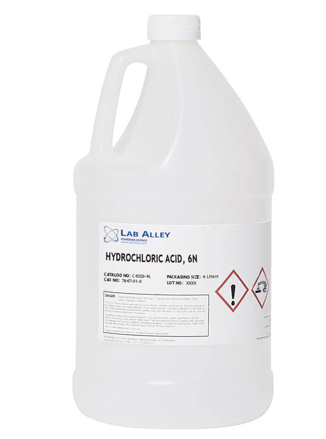 Hydrochloric Acid, 6N, 4 Liters