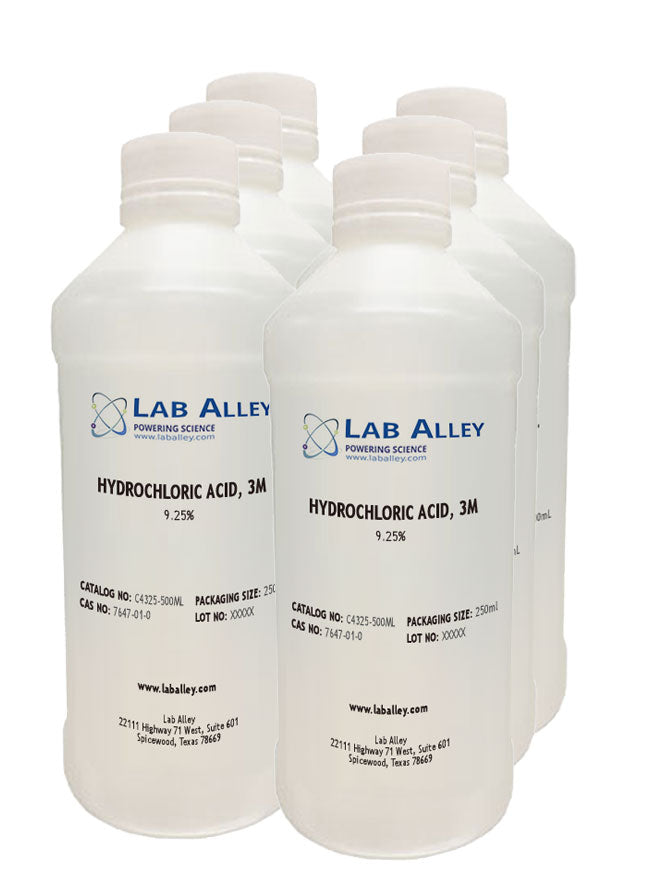 Hydrochloric Acid, 3M  (9.25%), 6x500ml