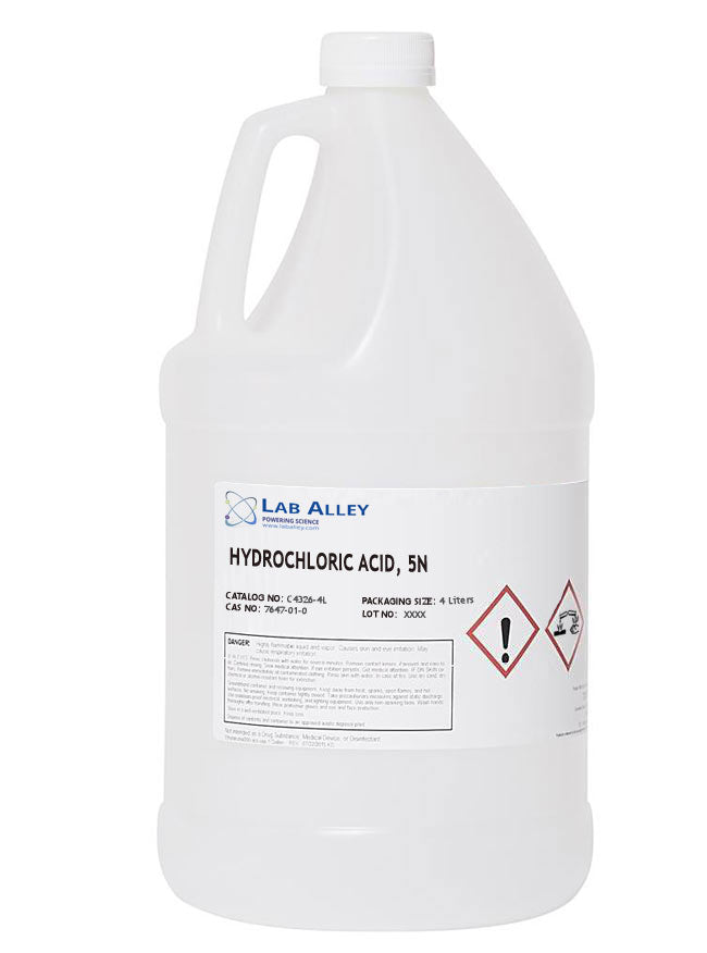 Hydrochloric Acid, 5N, 4 Liters