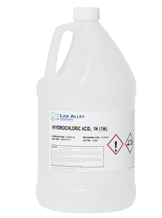 Hydrochloric Acid, 1N (1M), 4 Liters