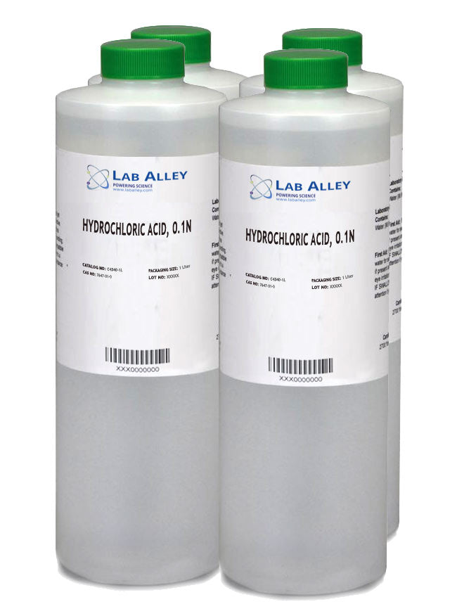 Hydrochloric Acid, 0.1N, 4x1 Liter