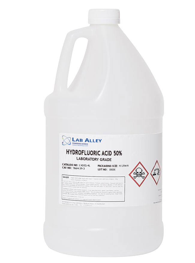 Hydrofluoric Acid, Technical & Lab Grade, 50%, 4L