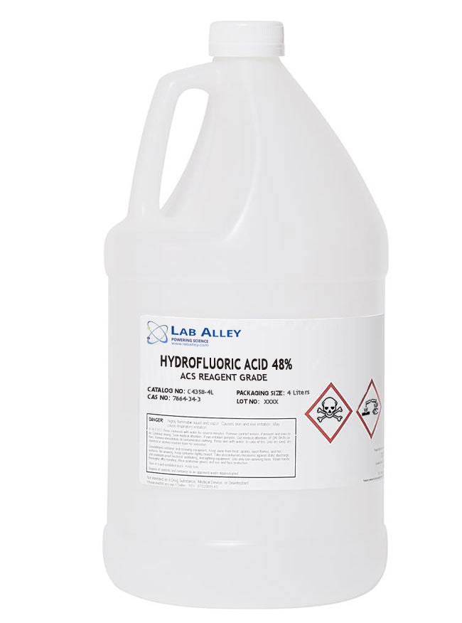 Hydrofluoric Acid, ACS Reagent Grade, 48%, 4 Liters