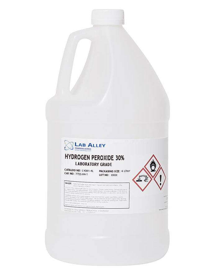 Hydrogen Peroxide, Lab Grade, 30%, 4 Liter