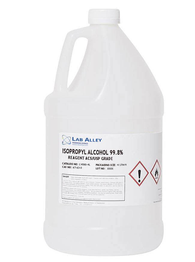 Isopropyl Alcohol, ACS/USP Grade, 99.8%, 4 Liter