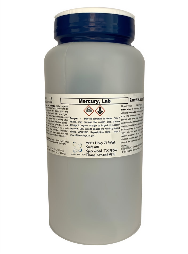 Mercury Metal 99.99% Lab Grade, 1 Pound