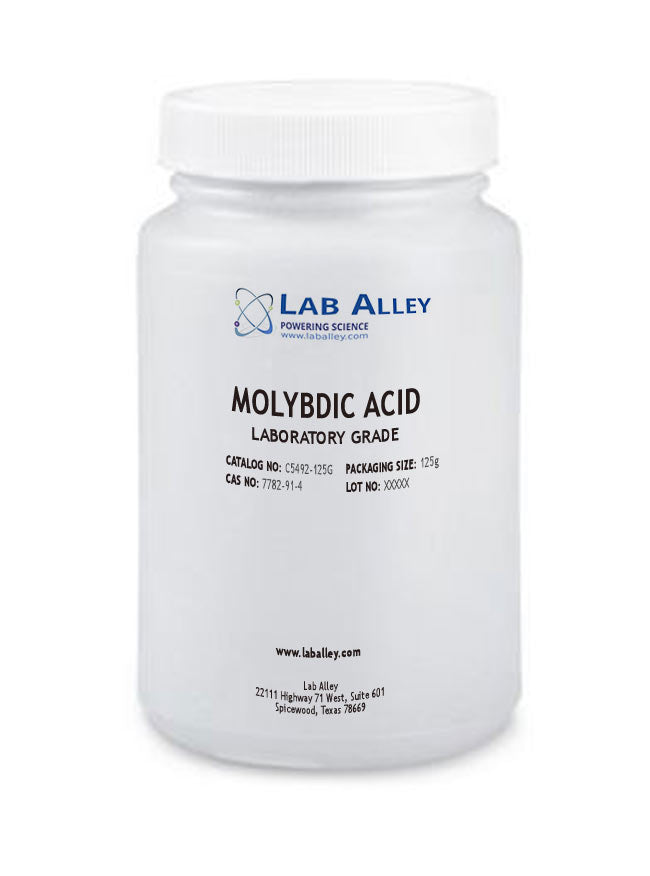 Molybdic Acid, Lab Grade, 125 Grams