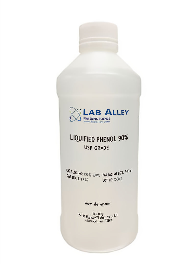 Liquefied Phenol, USP Grade, 90%, 500mL