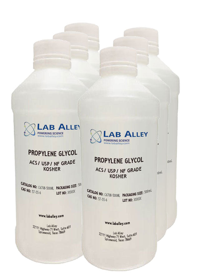 Propylene Glycol 99.5% USP/NF/FCC/Food Grade, Kosher, 6x500mL Case