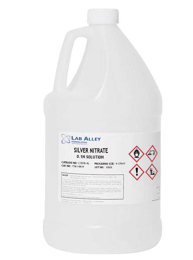 Silver Nitrate, 0.1N, 4 Liters