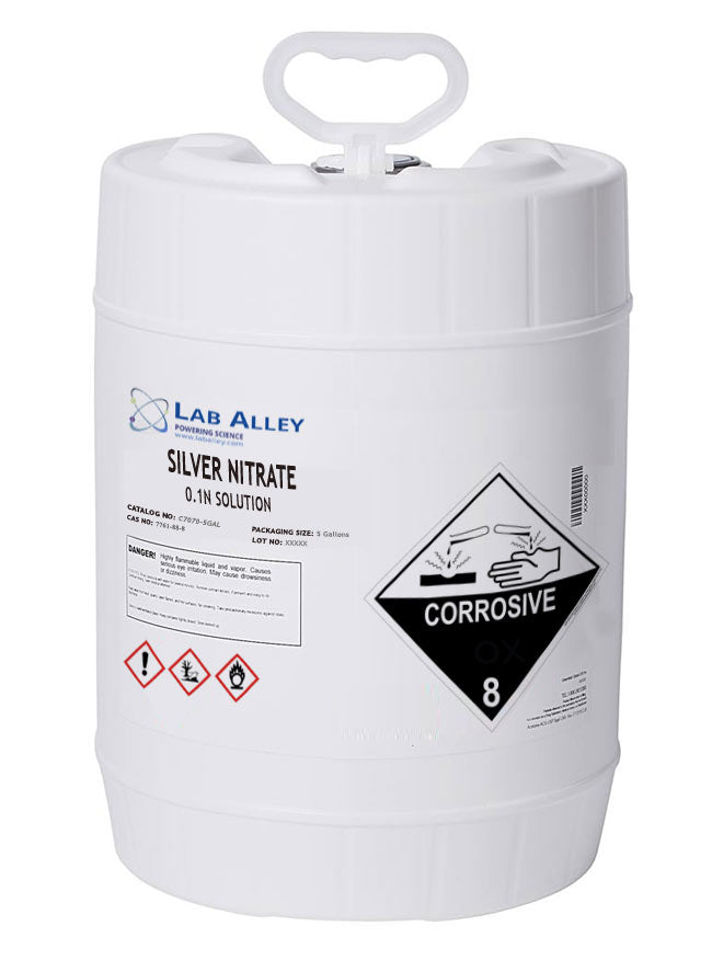 Silver Nitrate, 0.1N,  5 Gallons