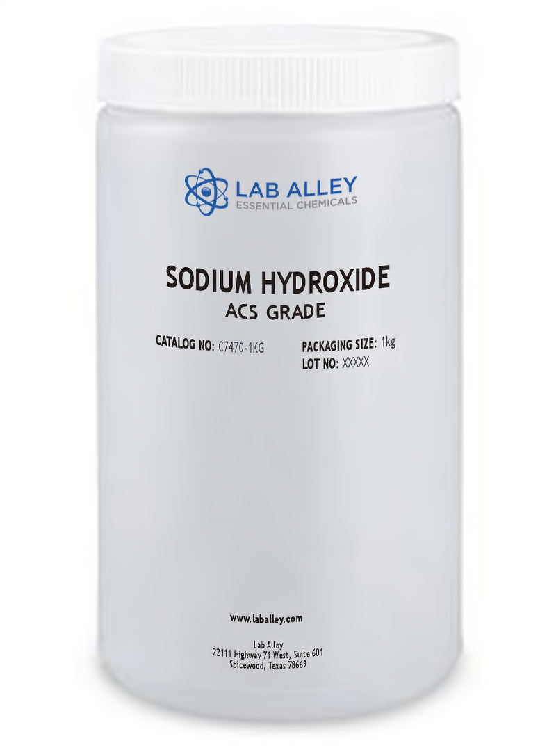 Sodium Hydroxide, Pellets, ACS, USP/NF, FCC/Food Grade, 1kg