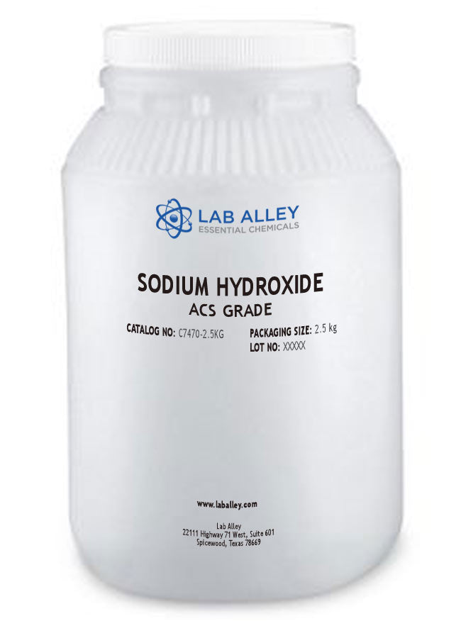 Sodium Hydroxide, Pellets, ACS, USP/NF, FCC/Food Grade 2.5kg
