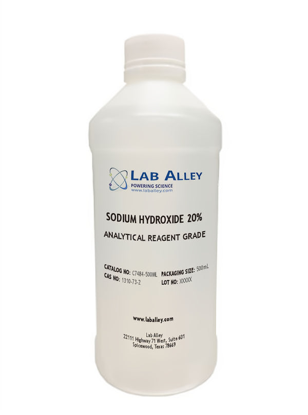 Sodium Hydroxide, Analytical Reagent Grade, 20%, 500mL