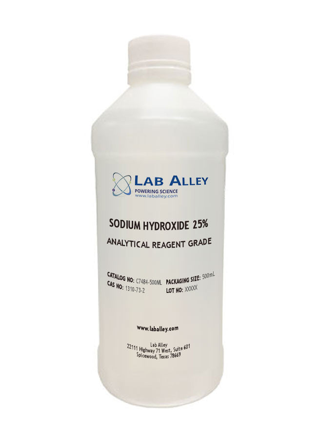 Sodium Hydroxide, Analytical Reagent Grade, 25%, 500mL