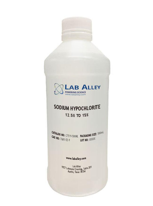 Sodium Hypochlorite, 12.5%, 500mL