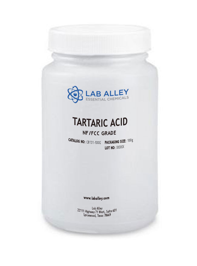Tartaric Acid Powder NF/Food Grade (FCC), 100 Grams