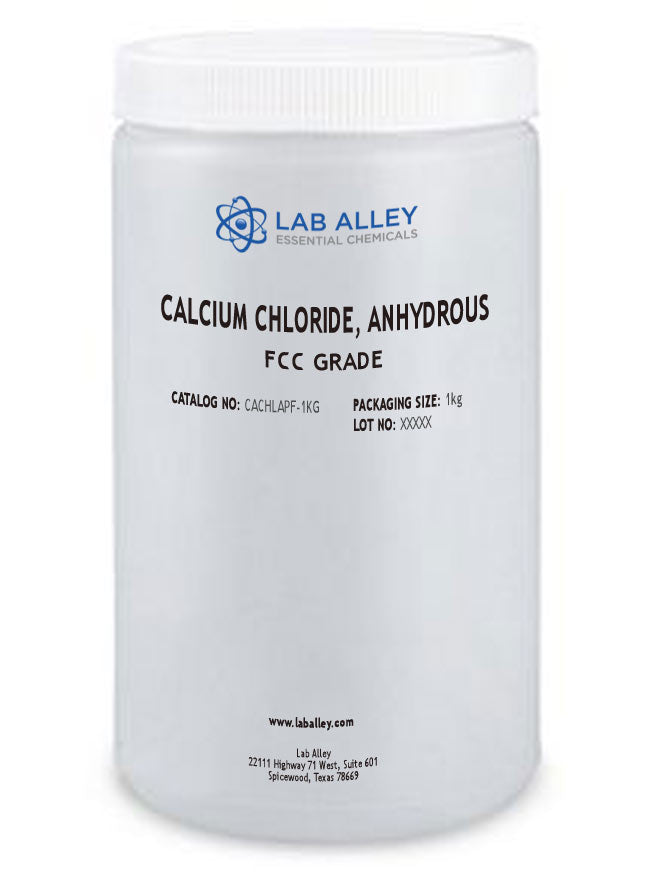 Calcium Chloride, Anhydrous, FCC Grade, Pellets, 1kg
