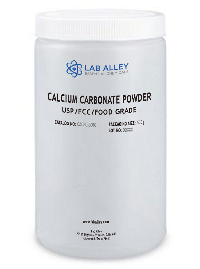 Calcium Carbonate Powder, USP/FCC/Food Grade, Kosher, 500g