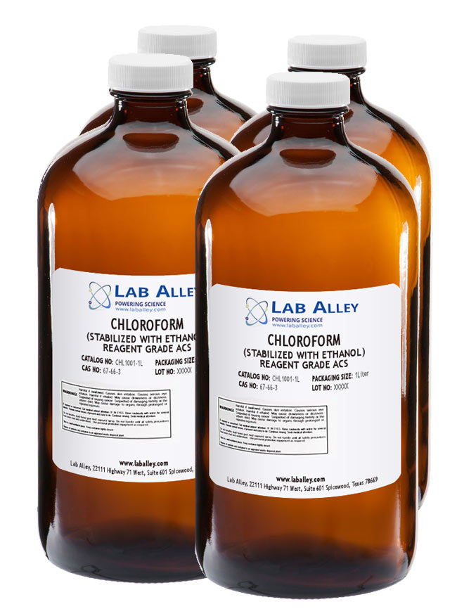 Chloroform, ACS Reagent Grade, ≥99%, 4x1 Liter Case