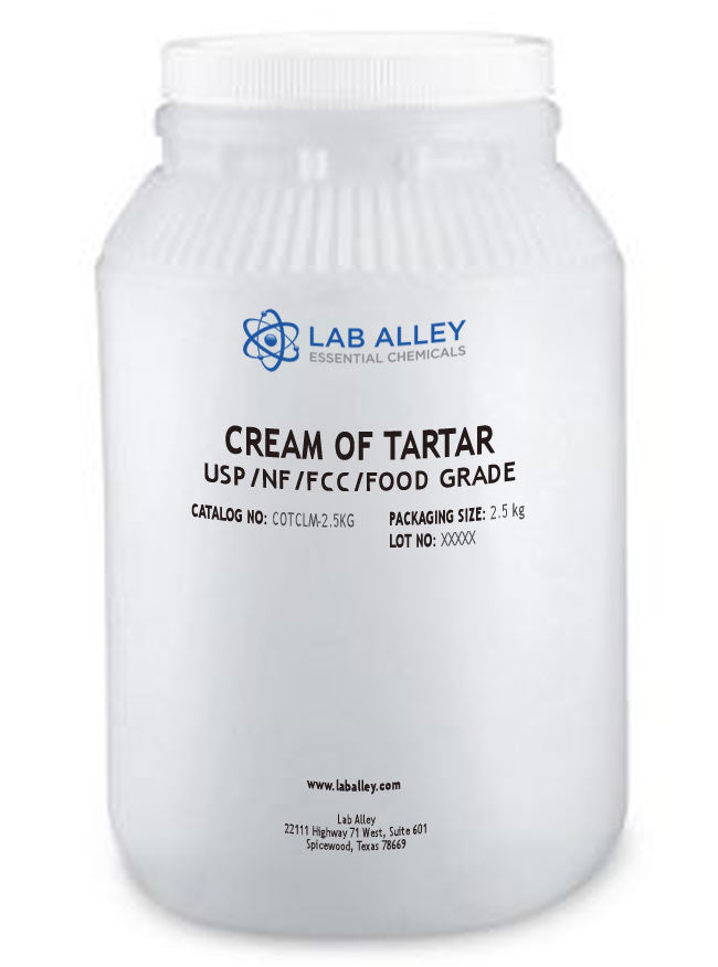 Cream of Tartar, USP/NF/FCC/Food Grade, 2.5 Kilograms