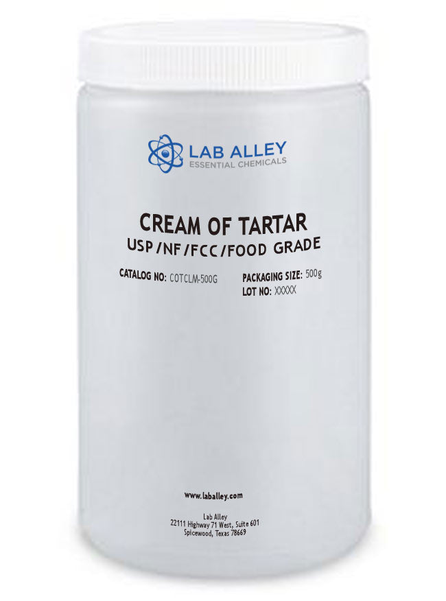 Cream of Tartar, USP/NF/FCC/Food Grade, 500 Grams