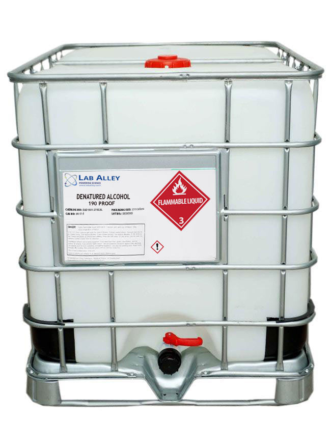 Buy Lab Alley 270 gallon container of 190 proof 95% denatured alcohol
