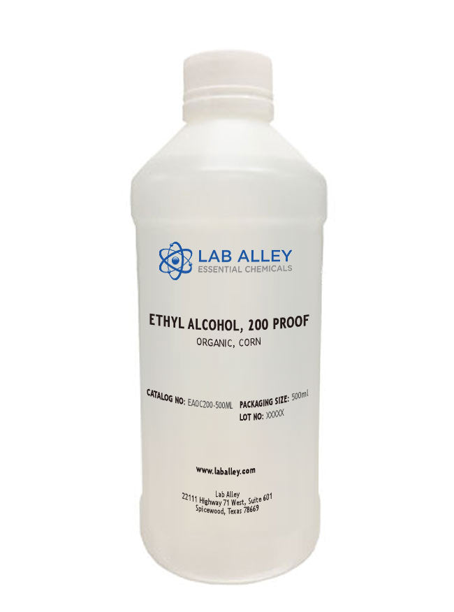 Lab Alley organic ethyl alcohol 200 proof food grade, 500 ml