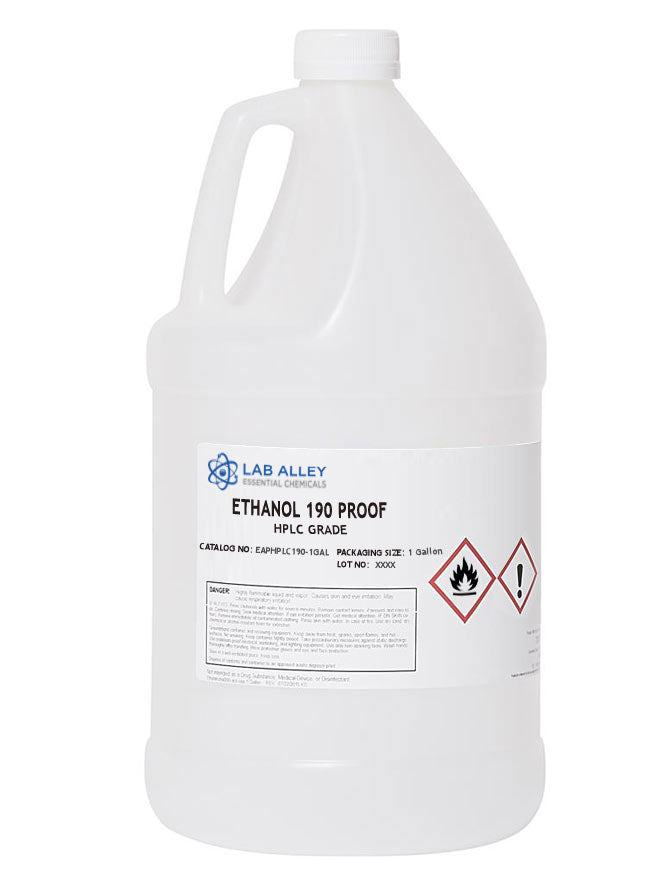 Affordable LabAlley Ethanol 190 Proof (95%) Undenatured, Pure Alcohol, HPLC Grade, 1 Gallon