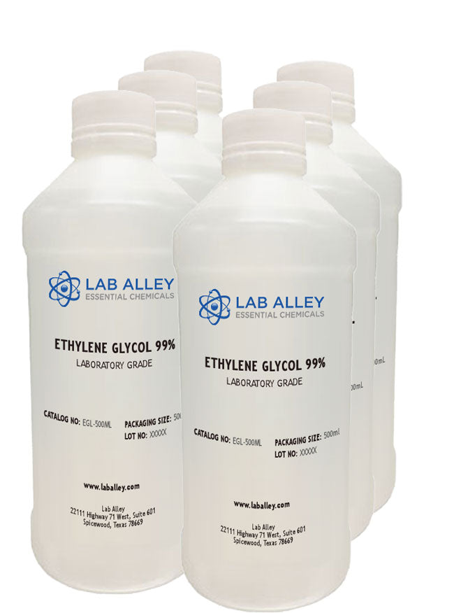 Ethylene Glycol 99% Lab Grade, 6 x 500mL Case