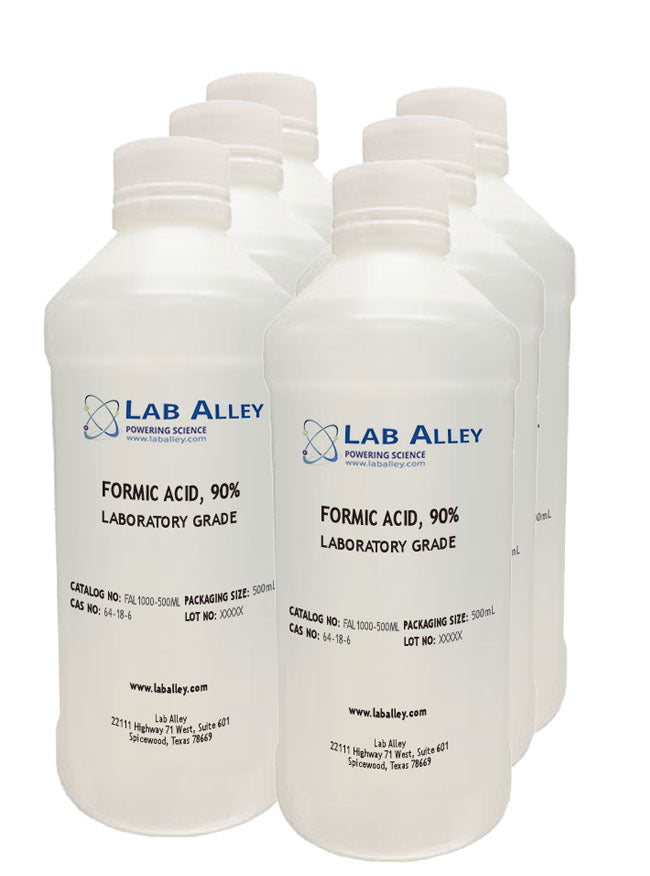 Formic Acid, Lab Grade, 90%, 6x500ml