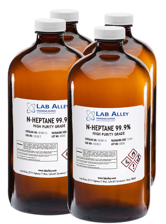 n-Heptane 99.9% High Purity Grade, 4 x 1 Liter Case