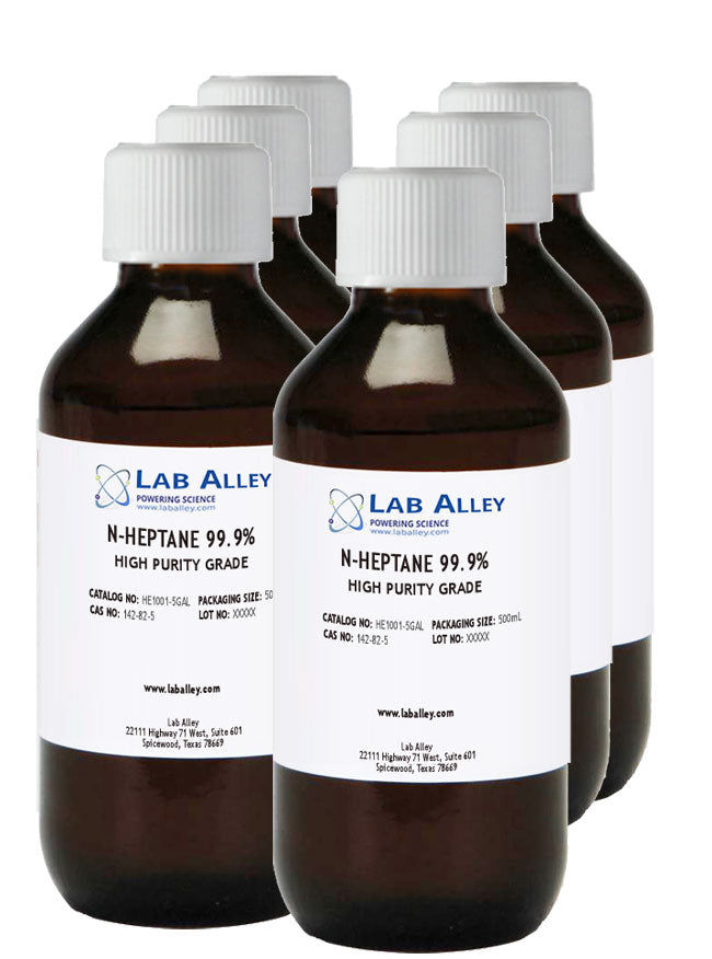 n-Heptane 99.9% High Purity Grade, 6 x 500mL Case