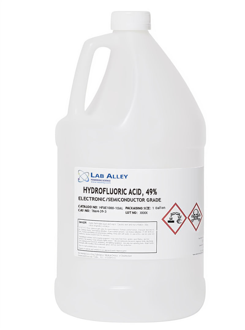 Hydrofluoric Acid, Electronic Grade / Semiconductor Grade, 49%, 1 Gallon