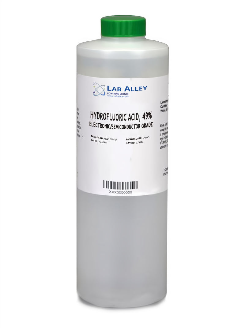 Hydrofluoric Acid, Electronic Grade / Semiconductor Grade, 49%, 1 Quart