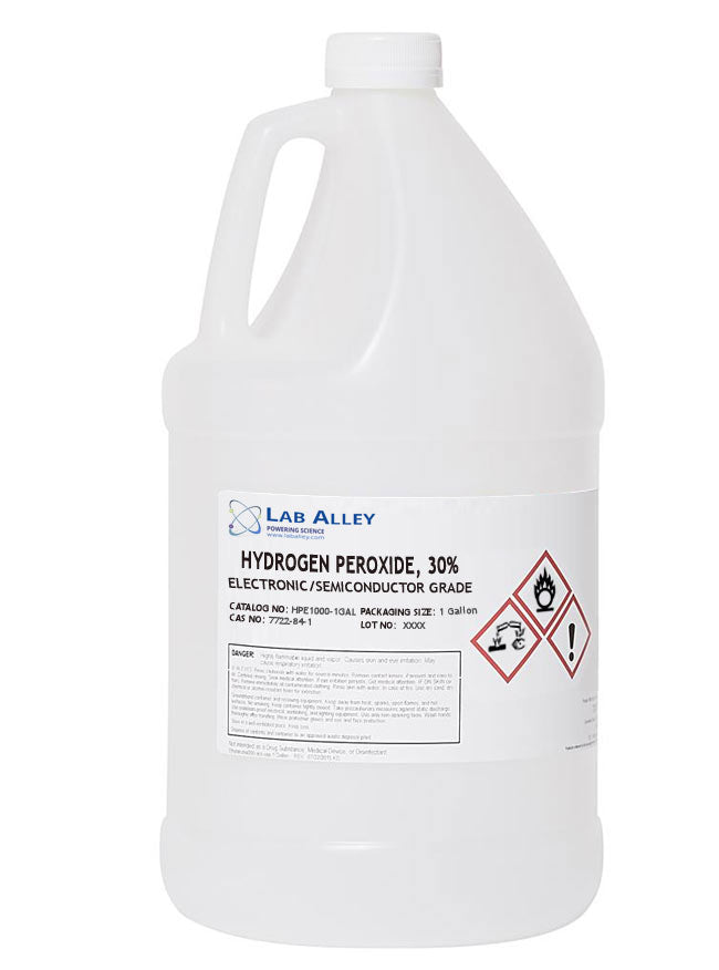 Hydrogen Peroxide 30% Solution, Electronic/Cleanroom Grade, 1 Gallon