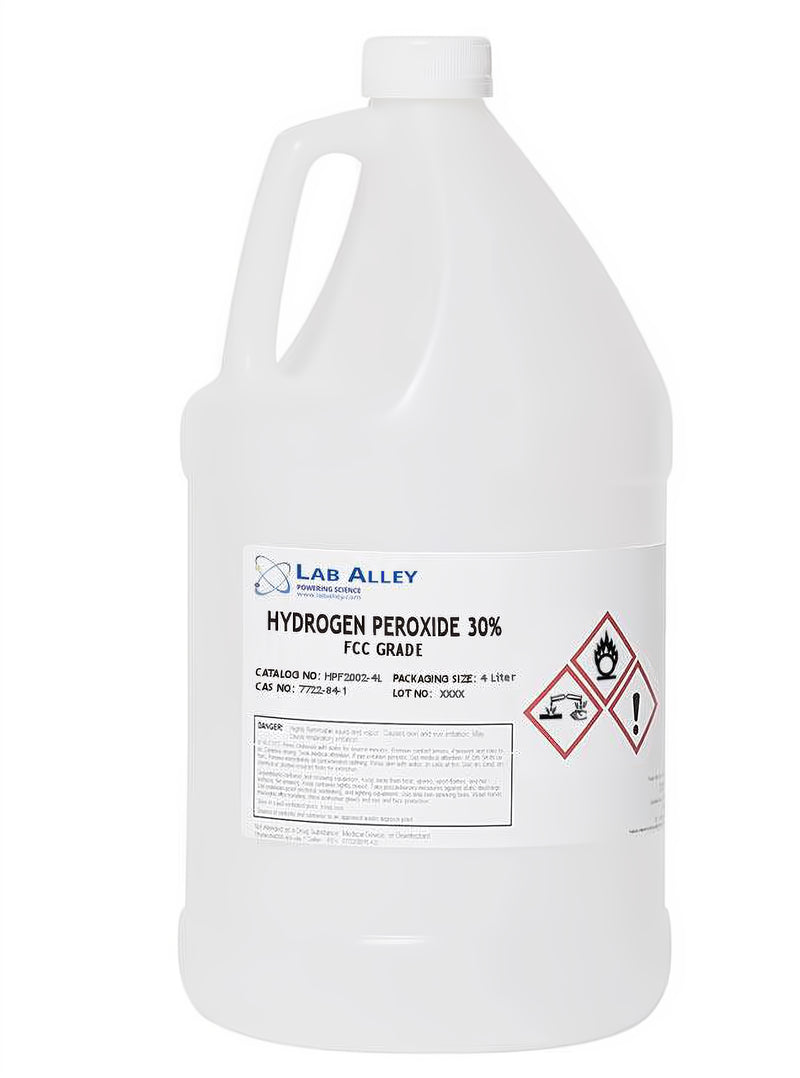 Hydrogen Peroxide, FCC Grade, 30%, 4 Liters