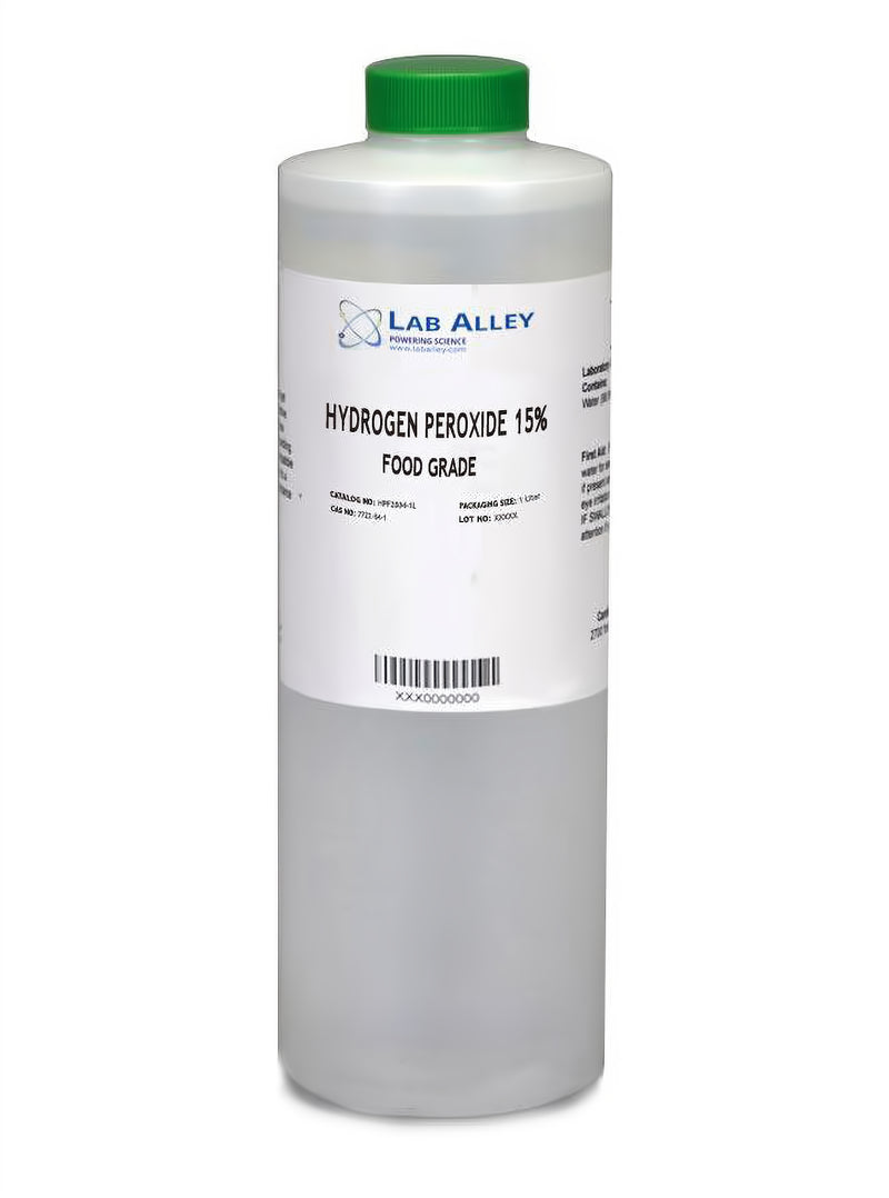 Hydrogen Peroxide, Food Grade, 15%, 1 Liter