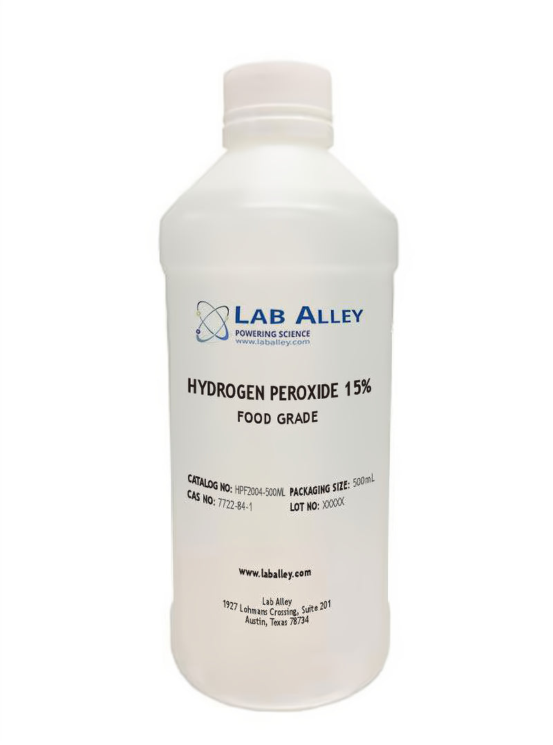 Hydrogen Peroxide, Food Grade, 15%, 500 mL