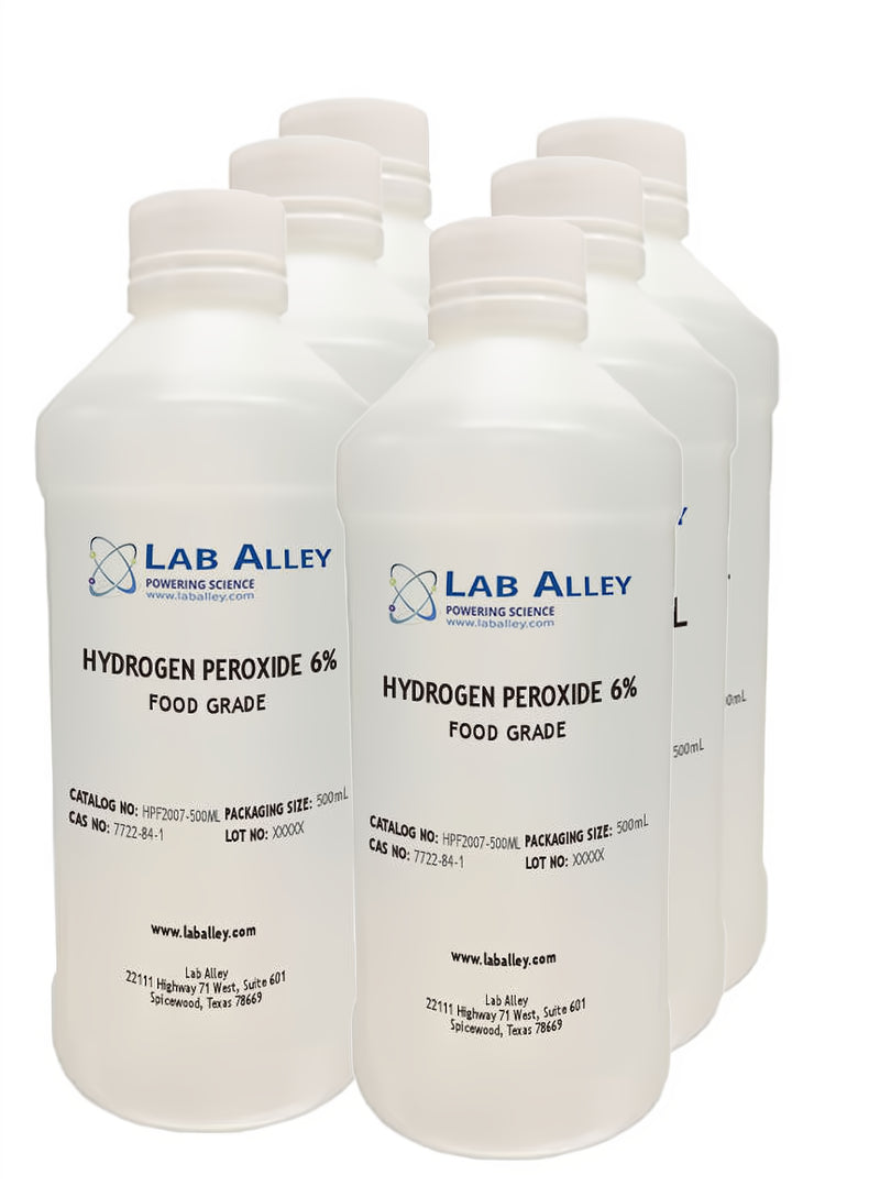 Hydrogen Peroxide, Food Grade, 6%, 6x500mL
